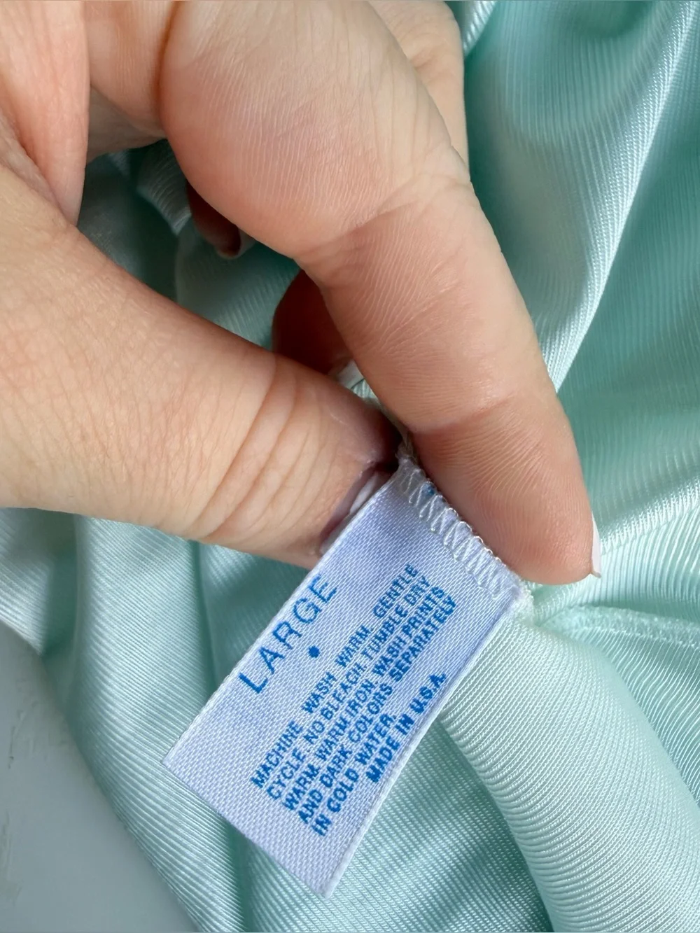 Vintage Mint Green House Dress Nightgown Floral Applique Pockets Lounge Dress - Picture 6 of 7